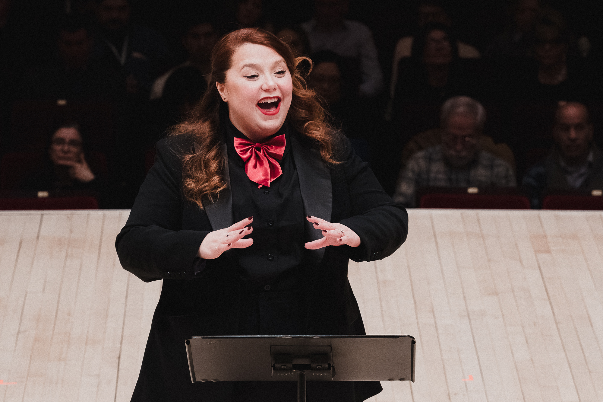 Colleen McDonough conducting at Carnegie Hall, DCINY Conductor Debut Series