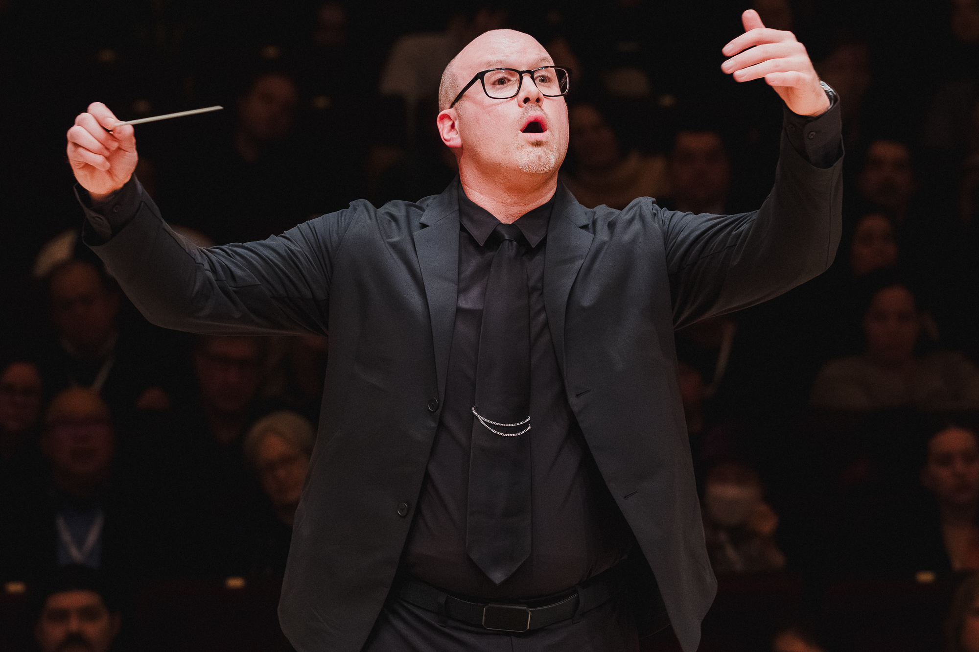 Justin Zang conducting at Carnegie Hall, DCINY Conductor Debut Series