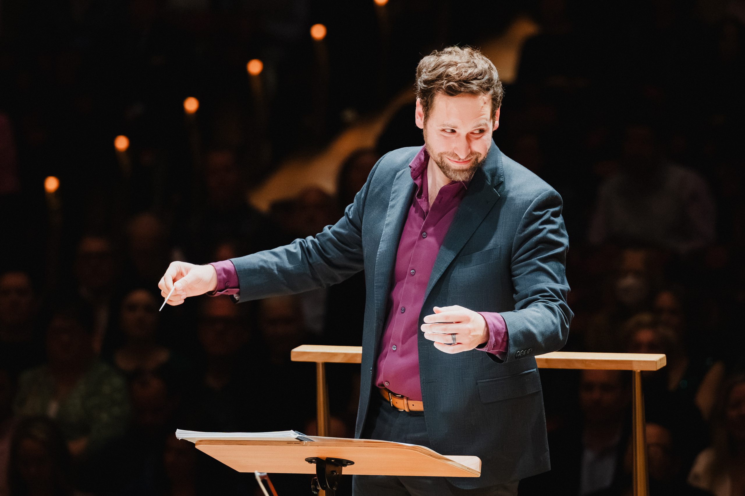 Stephen Martin conducting with The Memorial Drive United Methodist Church Choir and Orchestra at David Geffen Hall, Lincoln Center, DCINY Conductor Debut Series, March 2026